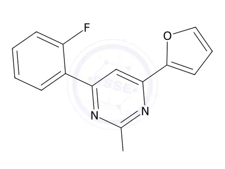 Chemical structure of 4-(2-Fluorophenyl)-6-(furan-2-yl)pyrimidin-2-amine