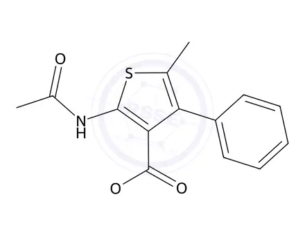 Chemical structure of Ethyl 2-acetamido-5-methyl-4-phenylthiophene-3-carboxylate