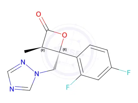 Chemical structure of (3R,4R)-4-(2,4-Difluorophenyl)-3-methyl-4-(1H-1,2,4-triazol-1-ylmethyl)-2-oxetanone