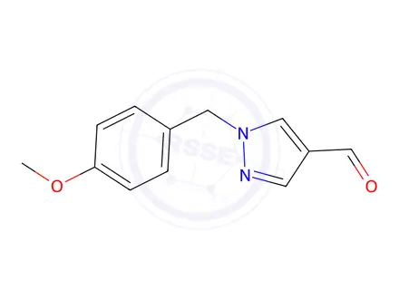Chemical structure of 1-(4-Methoxybenzyl)-1H-pyrazole-4-carbaldehyde