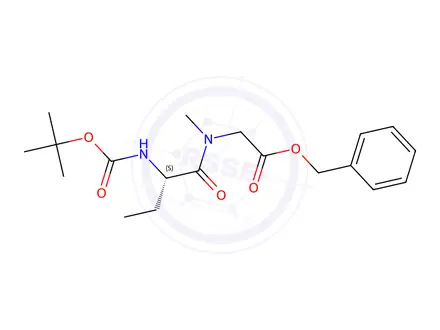 Chemical structure of Benzyl (S)-N-(2-((tert-butoxycarbonyl)amino)butanoyl)-N-methylglycinate