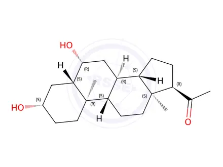 Chemical structure of 1-[(3S,5S,6R,8R,9S,10R,13S,14S,17S)-3,6-dihydroxy-10,13-dimethyl-2,3,4,5,6,7,8,9,11,12,14,15,16,17-tetradecahydro-1H-cyclopenta[a]phenanthren-17-yl]ethanone