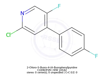 Chemical structure of 2-Chloro-5-fluoro-4-(4-fluorophenyl)pyridine