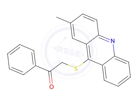 Chemical structure of 2-(2-methylacridin-9-yl)sulfanyl-1-phenyl-ethanone