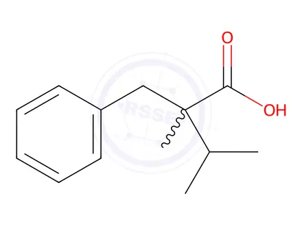 Chemical structure of 2-benzyl-2,3-dimethylbutanoic acid