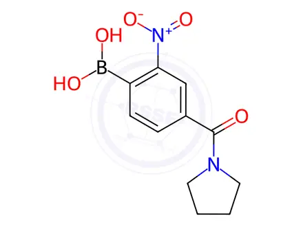 Chemical structure of 2-Nitro-4-(pyrrolidine-1-carbonyl)phenylboronic acid