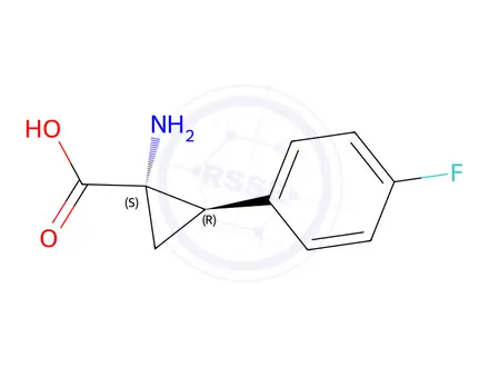 Chemical structure of (1S,2R)-1-amino-2-(4-fluorophenyl)cyclopropane-1-carboxylic acid