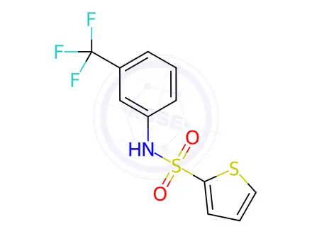 Chemical structure of N-(3-(trifluoromethyl)phenyl)thiophene-2-sulfonamide