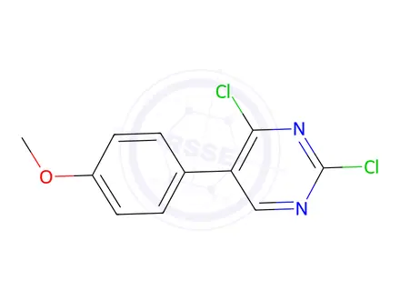 Chemical structure of 2,4-Dichloro-5-(4-methoxyphenyl)pyrimidine