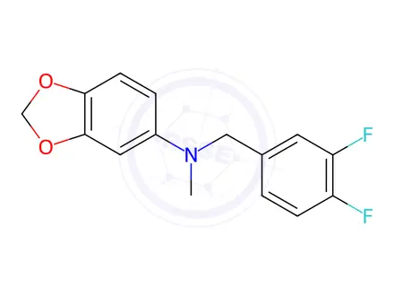 Chemical structure of N-(3,4-difluorobenzyl)-N-methylbenzo[d][1,3]dioxol-5-amine