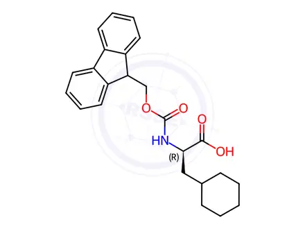 Chemical structure of Fmoc-β-cyclohexyl-D-Ala-OH