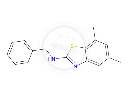 Chemical structure of N-Benzyl-5,7-dimethyl-1,3-benzothiazol-2-amine