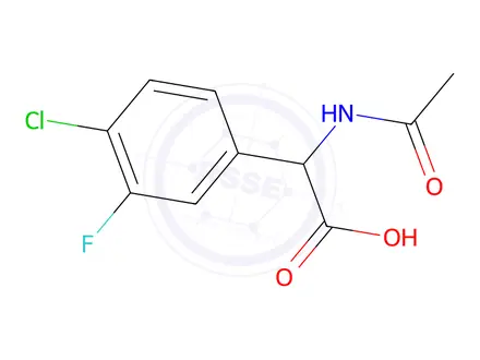 Chemical structure of 2-Acetamido-2-(4-chloro-3-fluorophenyl)acetic acid