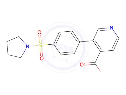 Chemical structure of 3-(4-(Pyrrolidin-1-ylsulfonyl)phenyl)isonicotinic acid