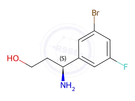 Chemical structure of (3S)-3-AMINO-3-(3-BROMO-5-FLUOROPHENYL)PROPAN-1-OL