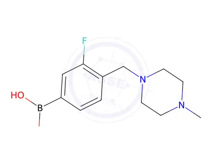 Chemical structure of 3-fluoro-4-((4-Methylpiperazin-1-yl)Methyl)phenylboronic acid