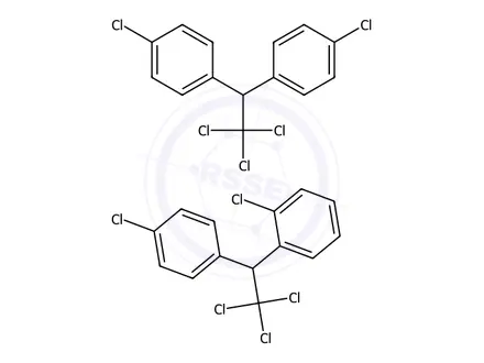 Chemical structure of DDT(mixture of isomers)