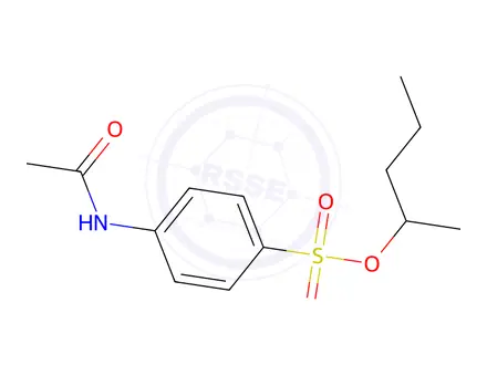 Chemical structure of 4-(Acetylamino)benzenesulfonic acid 1-methylbutyl ester