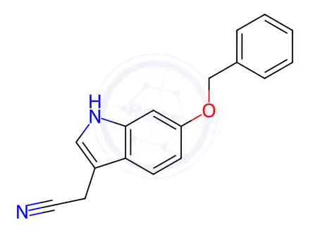 Chemical structure of 2-(6-Benzyloxyindolyl)acetonitrile