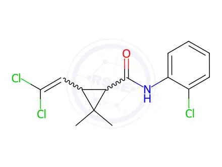 Chemical structure of N-(2-Chlorophenyl)-3-(2,2-dichlorovinyl)-2,2-dimethylcyclopropane-1-carboxamide