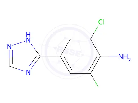 Chemical structure of 2,6-Dichloro-4-(1H-1,2,4-triazol-5-yl)aniline