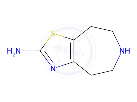 Chemical structure of 4H-Thiazolo[4,5-d]azepin-2-amine, 5,6,7,8-tetrahydro-, hydrobromide (1:2)