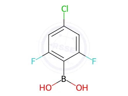 Chemical structure of (4-Chloro-2,6-difluorophenyl)boronic acid