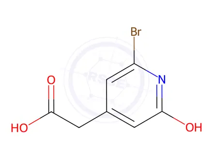 Chemical structure of 2-(2-Bromo-6-hydroxypyridin-4-yl)acetic acid