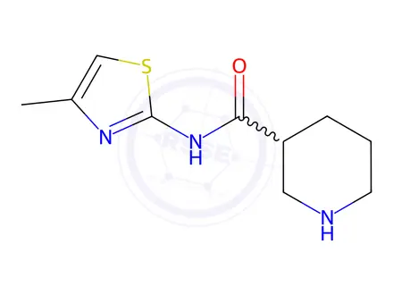 Chemical structure of N-(4-Methyl-1,3-thiazol-2-yl)piperidine-3-carboxamide