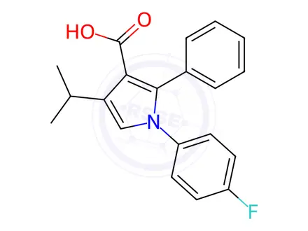 Chemical structure of 1-(4-Fluorophenyl)-4-isopropyl-2-phenyl-1H-pyrrole-3-carboxylic acid