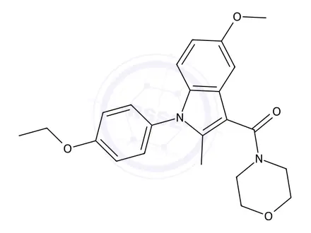 Chemical structure of 1-(4-Ethoxyphenyl)-5-methoxy-2-methyl-3-(morpholine-4-carbonyl)-1h-indole