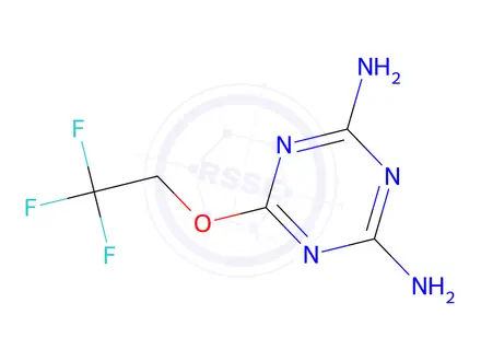 Chemical structure of 6-(2,2,2-Trifluoroethoxy)-1,3,5-Triazine-2,4-diamine