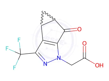 Chemical structure of 2-(5-Oxo-3-(trifluoromethyl)-3b,4,4a,5-tetrahydro-1H-cyclopropa[3,4]cyclopenta[1,2-c]pyrazol-1-yl)acetic Acid