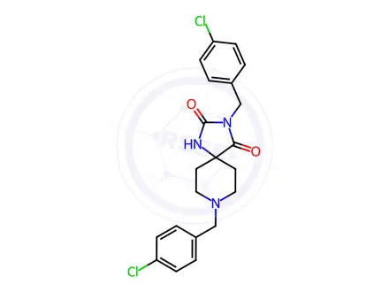 Chemical structure of 3,8-Bis(4-chlorobenzyl)-1,3,8-triazaspiro[4.5]decane-2,4-dione