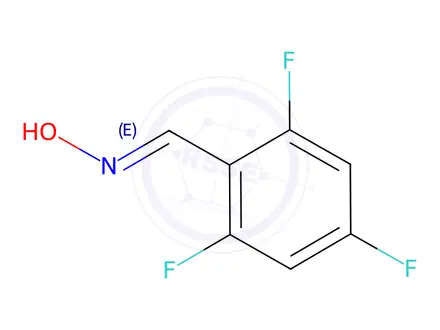 Chemical structure of (E)-2,4,6-trifluorobenzaldehyde oxime