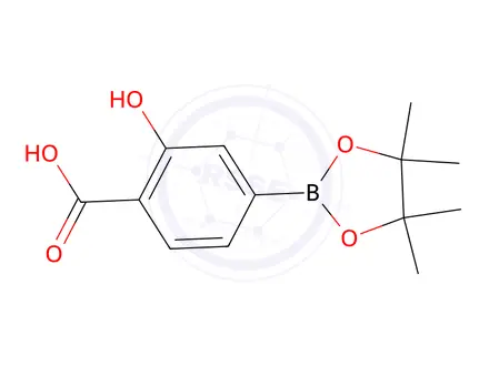 Chemical structure of 2-Hydroxy-4-(4,4,5,5-tetramethyl-1,3,2-dioxaborolan-2-yl)benzoic acid