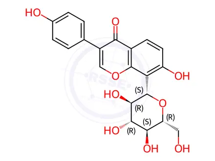 Chemical structure of Puerarin in methanol