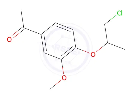Chemical structure of 1-[4-(2-Chloro-1-methyl-ethoxy)-3-methoxy-phenyl]-ethanone