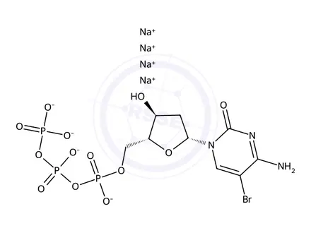 Chemical structure of 5-bromo-2'-deoxycytidine 5'-triphosphate sodium