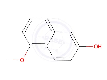 Chemical structure of 6-Hydroxy-2-methoxynaphthalene