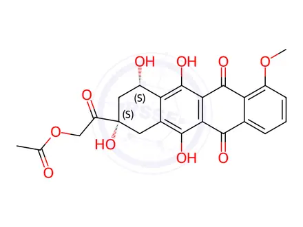 Chemical structure of 14-O-Acetyldaunomycinone