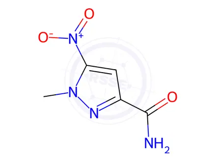 Chemical structure of 1-methyl-5-nitro-1H-pyrazole-3-carboxamide