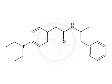 Chemical structure of 2-(4-(Diethylamino)phenyl)-N-(1-phenylpropan-2-yl)acetamide