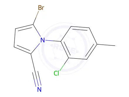 Chemical structure of 5-Bromo-1-(2-chloro-4-methylphenyl)-1H-pyrrole-2-carbonitrile