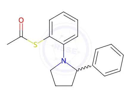 Chemical structure of O-(2-(2-Phenylpyrrolidin-1-yl)phenyl) ethanethioate