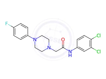 Chemical structure of N-(3,4-Dichlorophenyl)-2-[4-(4-fluorophenyl)piperazin-1-yl]acetamide