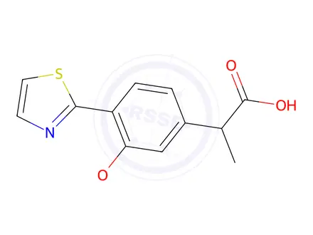 Chemical structure of 3-Methoxy-α-methyl-4-(2-thiazolyl)benzeneacetic acid