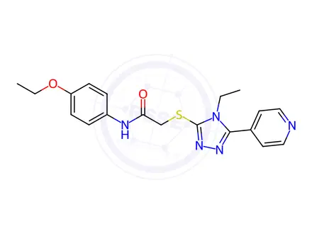 Chemical structure of N-(4-Ethoxyphenyl)-2-((4-ethyl-5-(pyridin-4-yl)-4H-1,2,4-triazol-3-yl)thio)acetamide