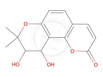 Chemical structure of (+)-cis-Khellactone