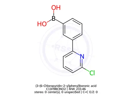 Chemical structure of (3-(6-Chloropyridin-2-yl)phenyl)boronic acid